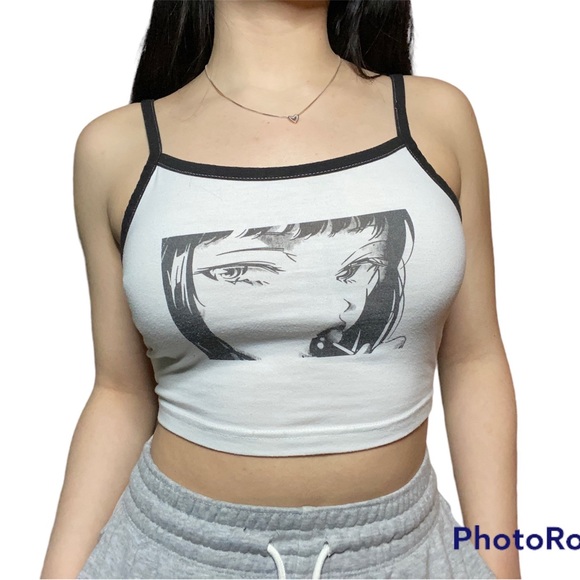 Popart Anime Lollipop Crop Tank - Picture 2 of 12